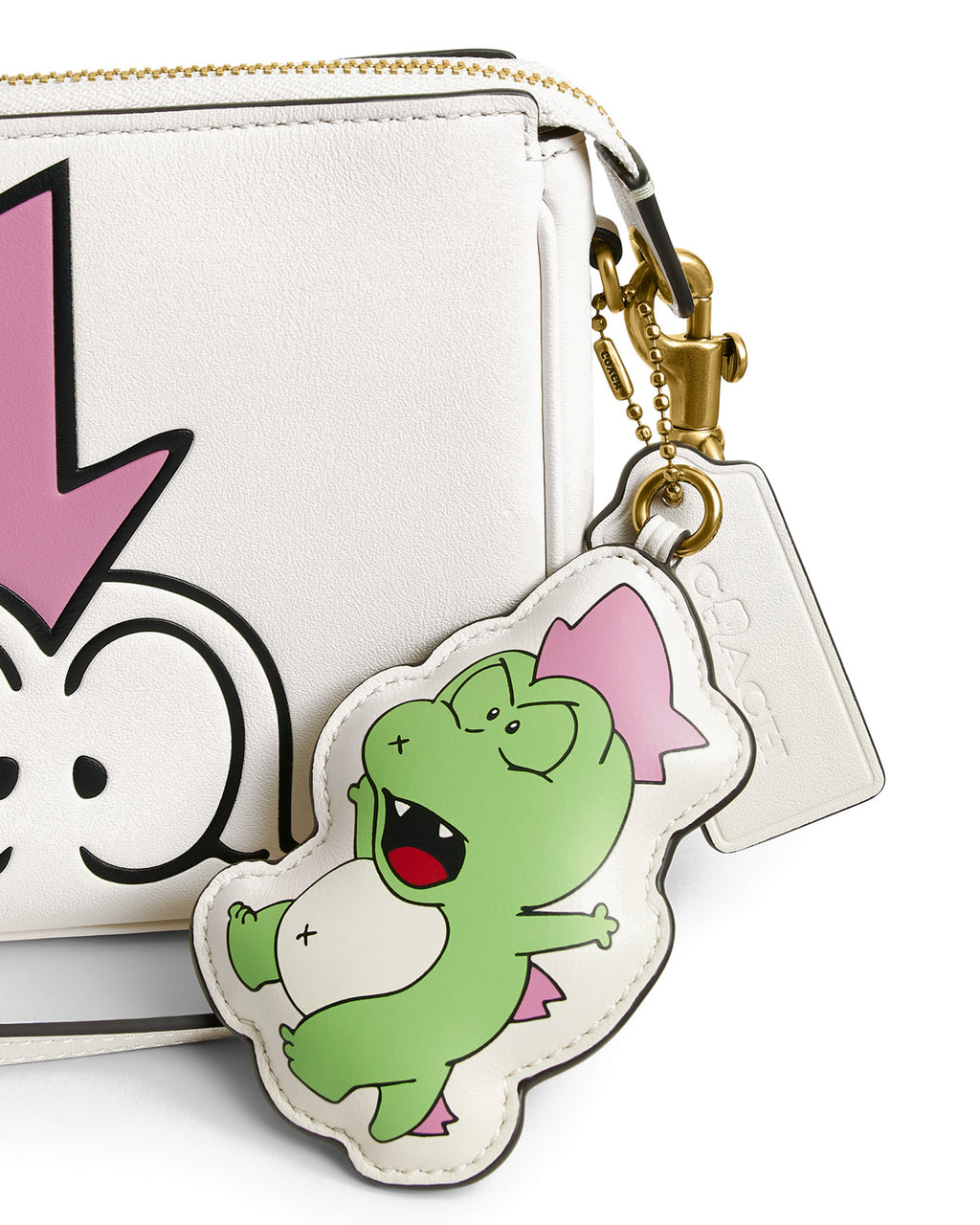 Brain Dead x Coach Darby Dino Print Plaza Bag with Charm - Chalk Multi	 3