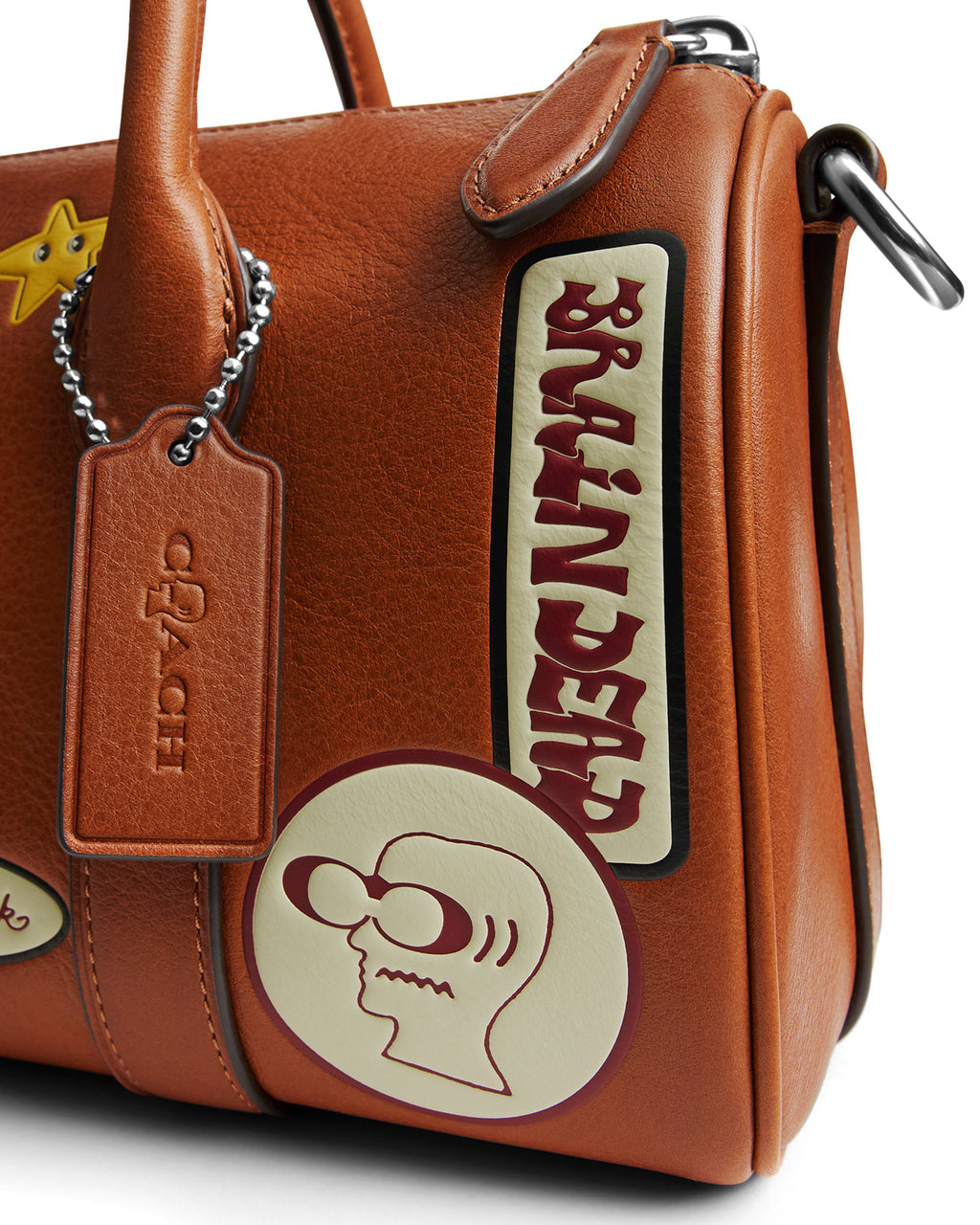 Brain Dead x Coach Burnished Compass 25 with Patches - Amber Brown Multi 3