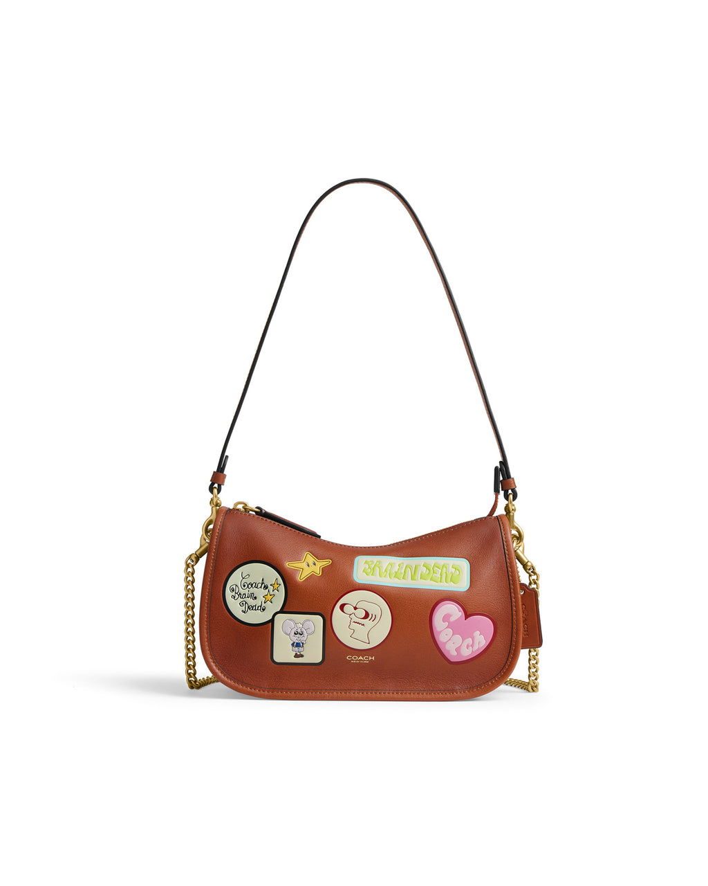 Brain Dead x Coach Burnished Waverly Bag with Patches - Amber Brown