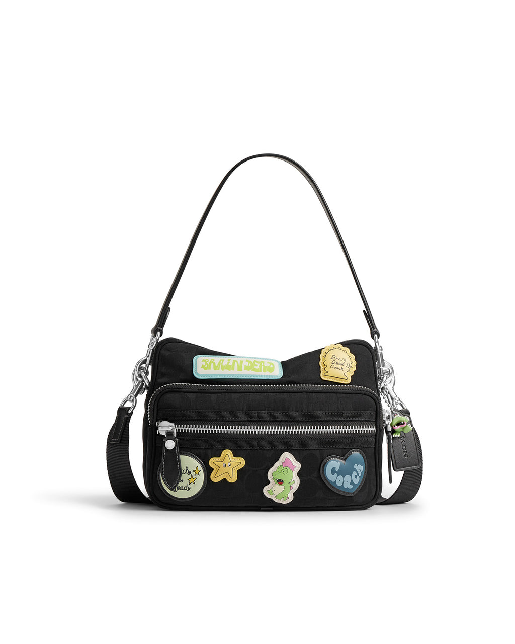 Brain Dead x Coach Signature Nylon Dakota Crossbody with Patches - Black