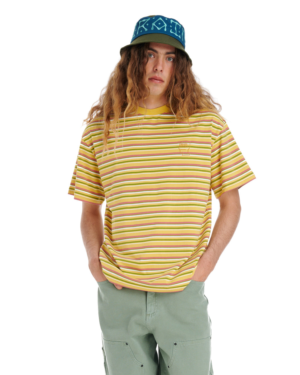 Nineties Blocked Striped T-Shirt - Mustard 4