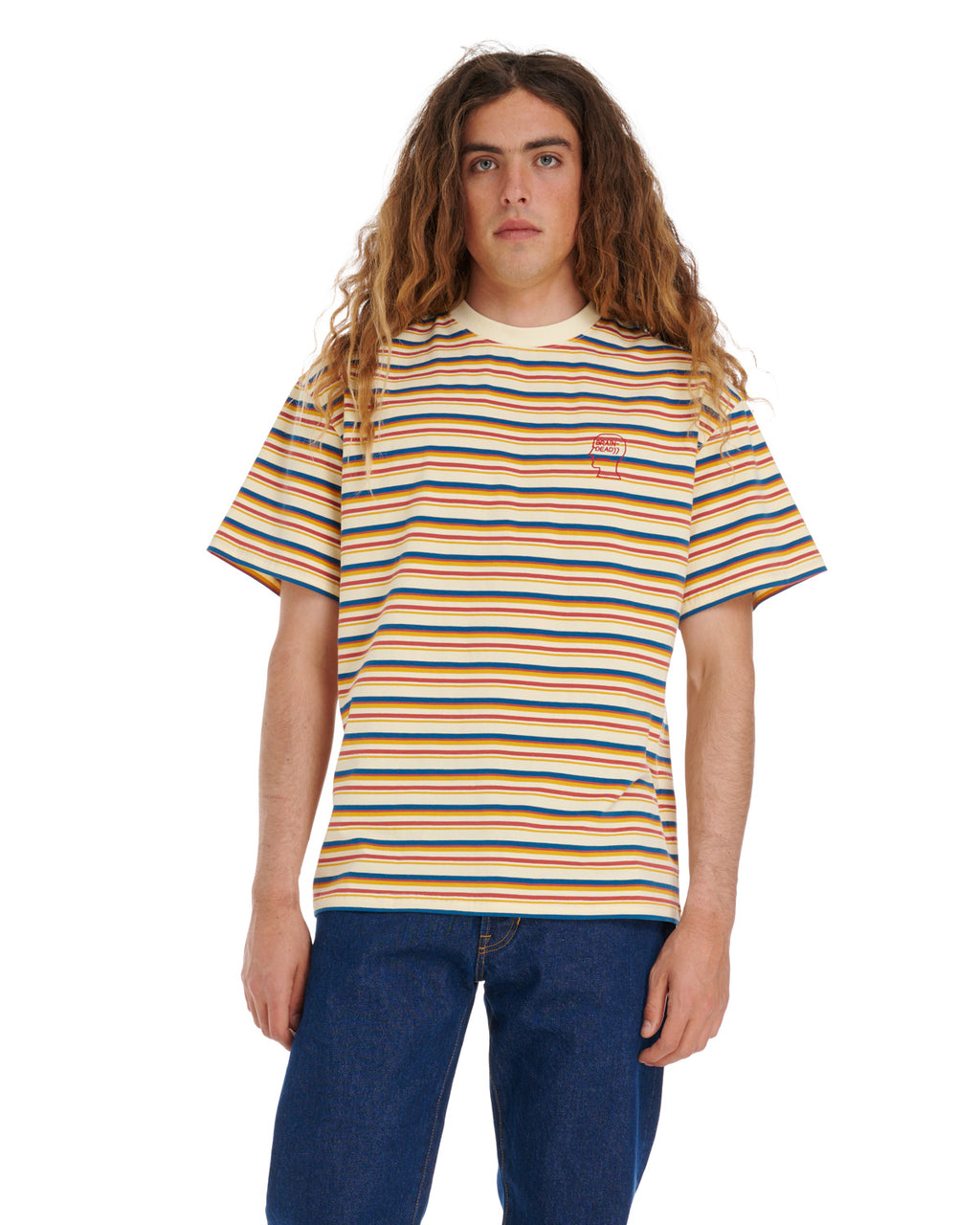 Nineties Blocked Striped T-Shirt - Cream 4