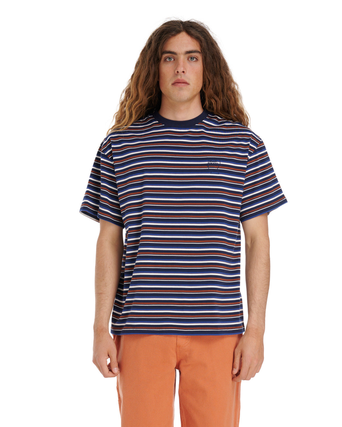 Nineties Blocked Striped T-Shirt - Navy