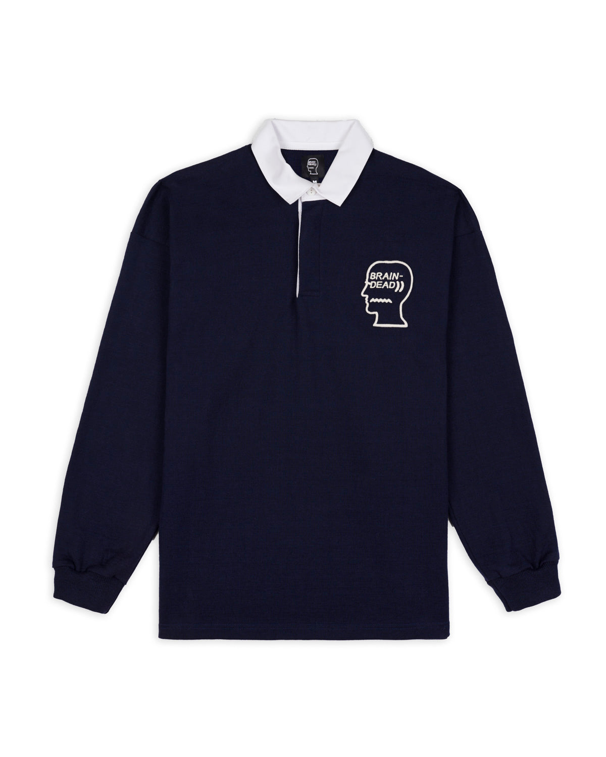 3D Embroidered Logohead Rugby Shirt - Navy 1