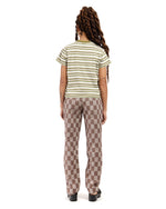 Checkered Pleated Trouser - Brown 4