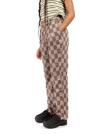 Checkered Pleated Trouser - Brown 5