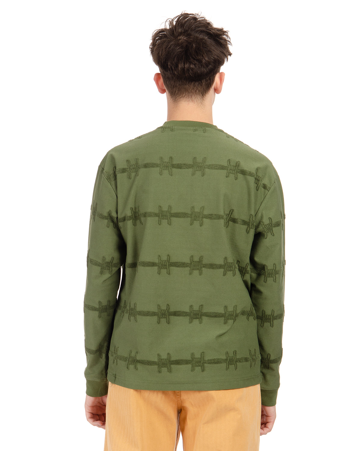 Barbed Wire Burnout Long Sleeve - Olive 4