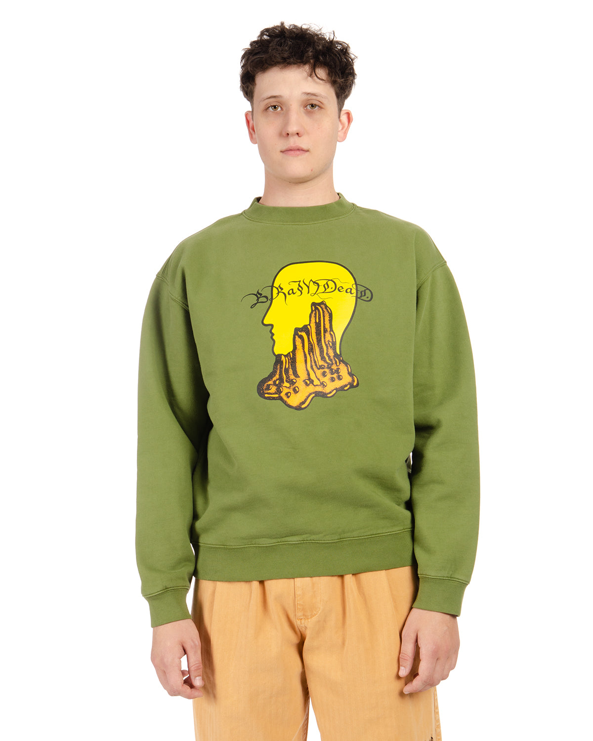 Mount Slime Crewneck - Olive – Brain Dead