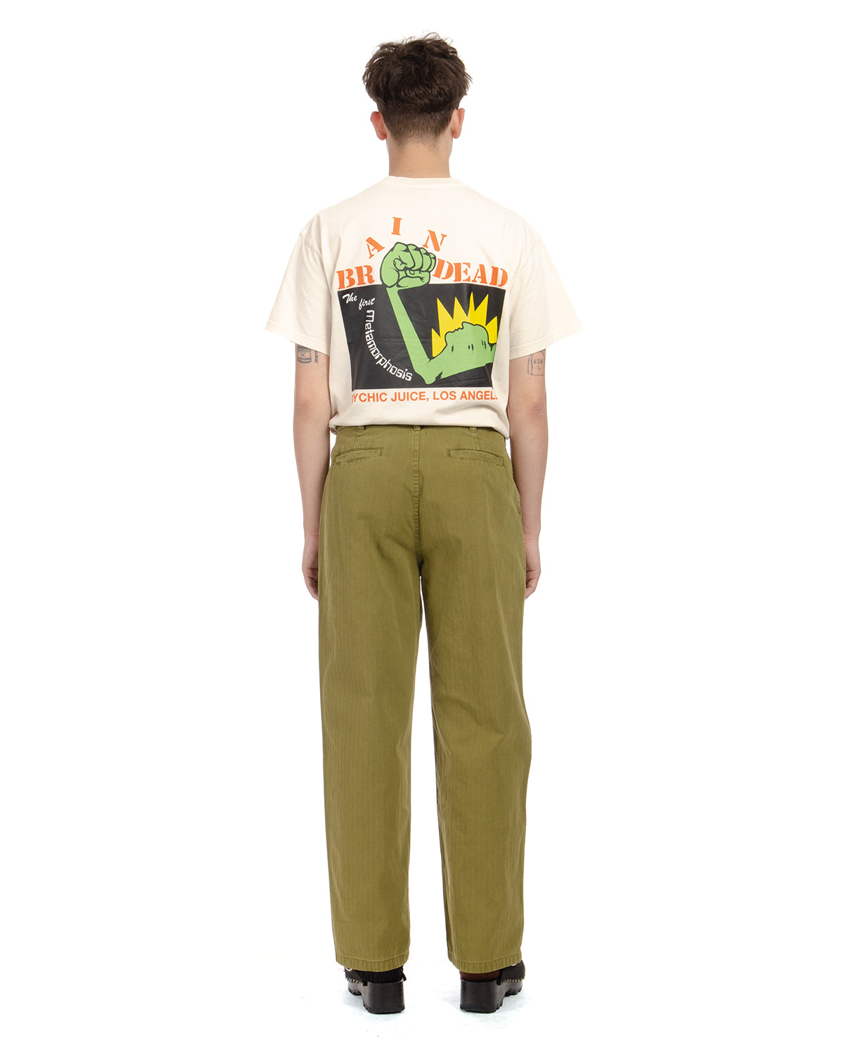 Livewire Pigment Dyed Herringbone Pant - Olive