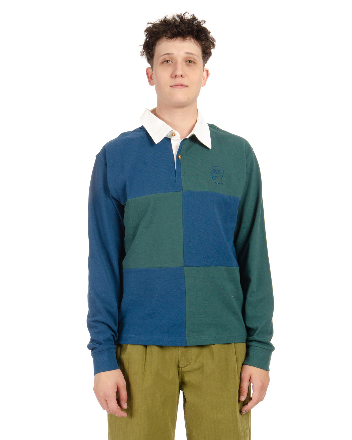 Green and blue rugby hot sale shirt