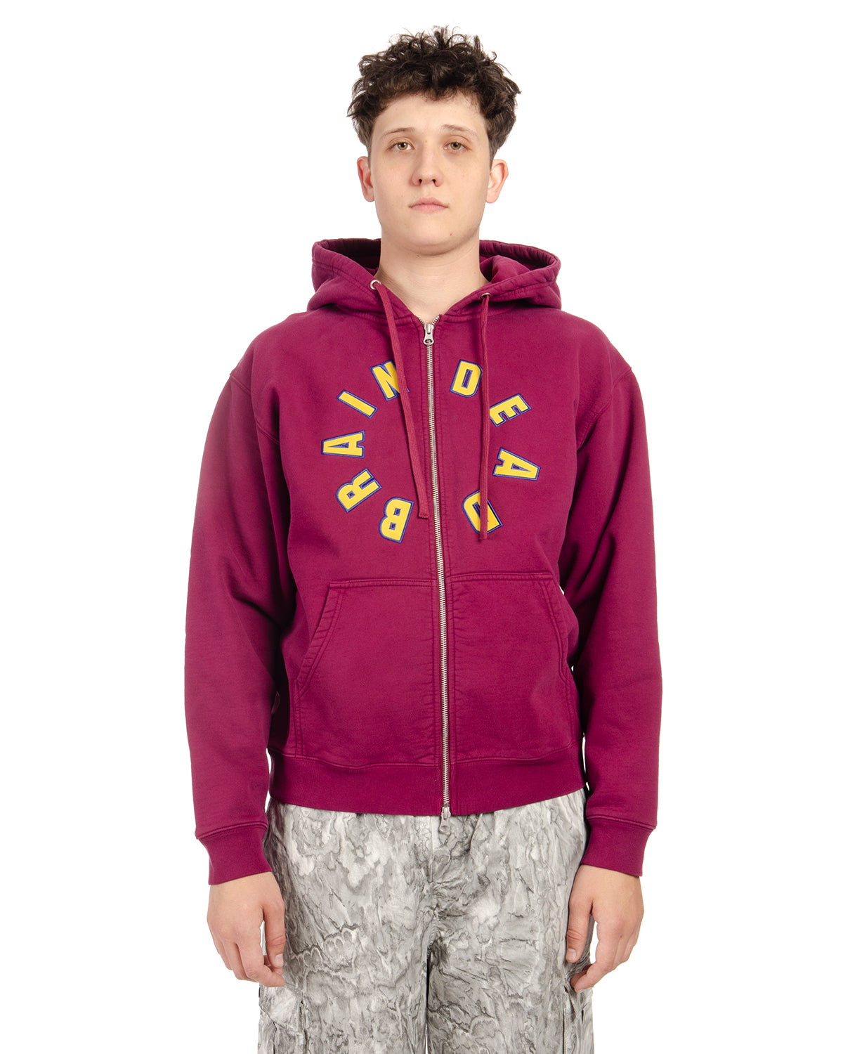 Collegiate Zip Up Hoodie - Maroon