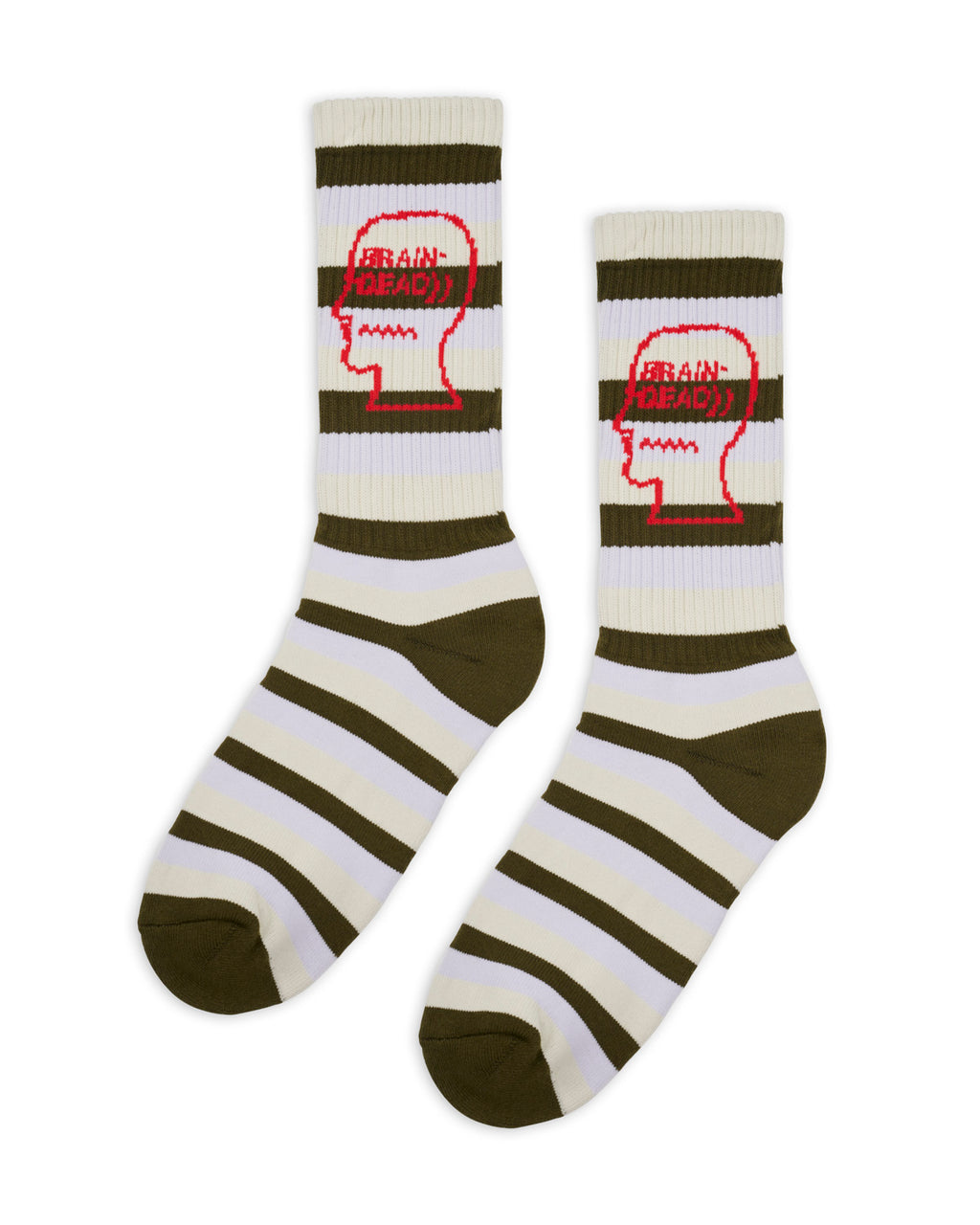Striped Logo Head Sock - Cement