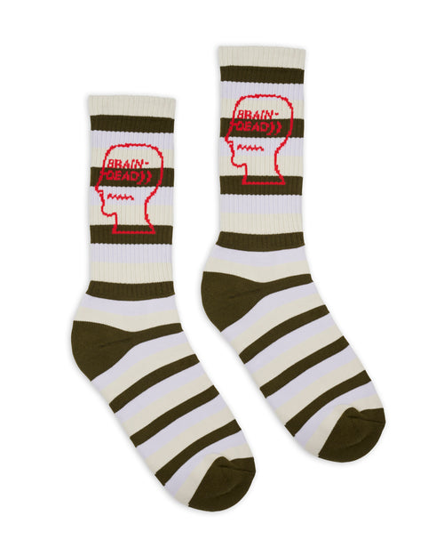 Striped Logo Head Sock - Cement 2