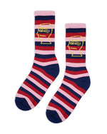Striped Logo Head Sock - Navy 1