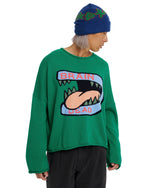 Big Bite Oversized Cropped Boxy Sweater - Green 5