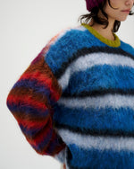 Blurry Lines Alpaca Crewneck Sweater - Multi 6