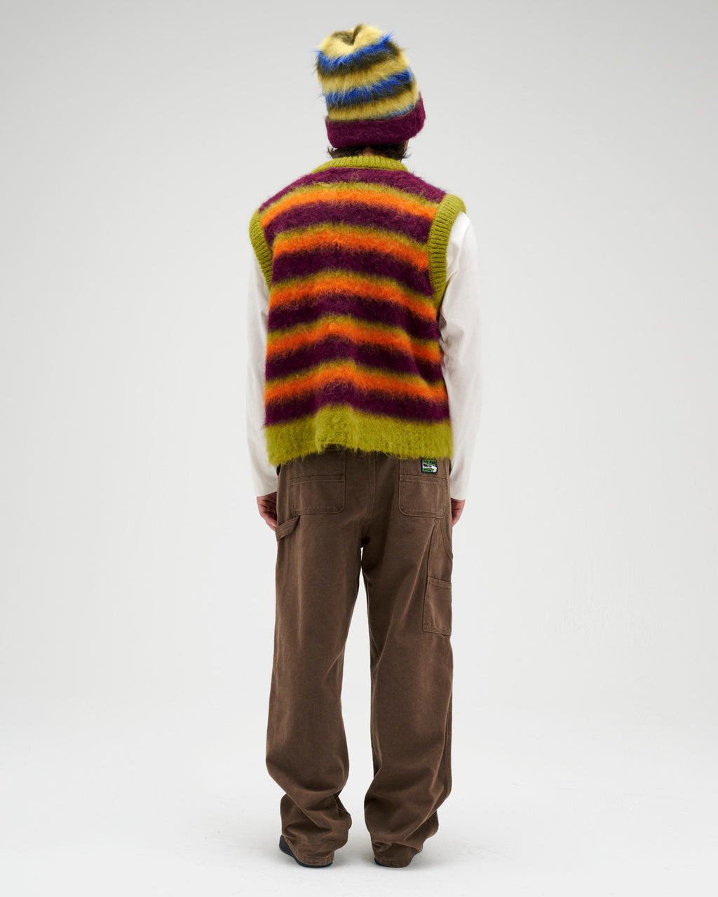 Blurry Lines Alpaca Sweater Vest - Brown Multi 7