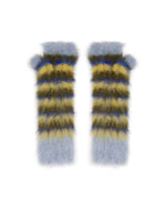 Blurry Lines Fingerless Gloves - Light Blue Multi 1
