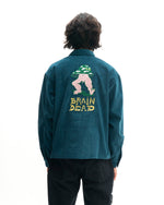 Mushroom Embroidered Full-Zip Corduroy Shirt Jacket - Rain 5