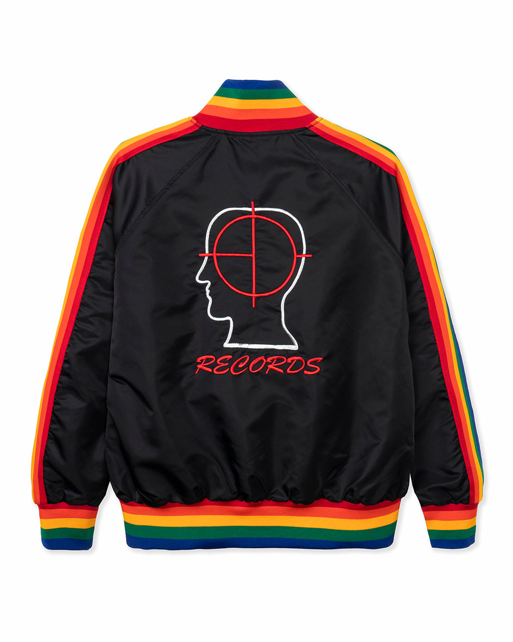 Brain Dead Records Embroidered Satin Club Jacket - Black 2