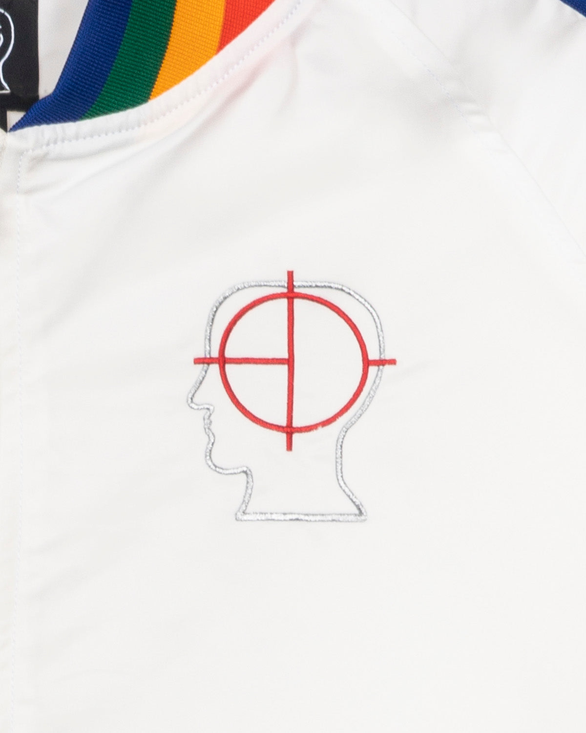 Brain Dead Records Embroidered Satin Club Jacket - White 3