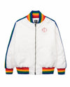 Brain Dead Records Embroidered Satin Club Jacket - White