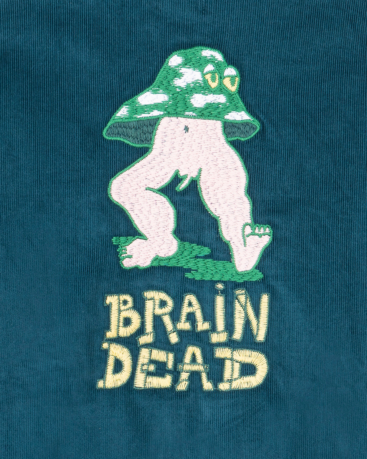 Mushroom Embroidered Full-Zip Corduroy Shirt Jacket - Rain – Brain