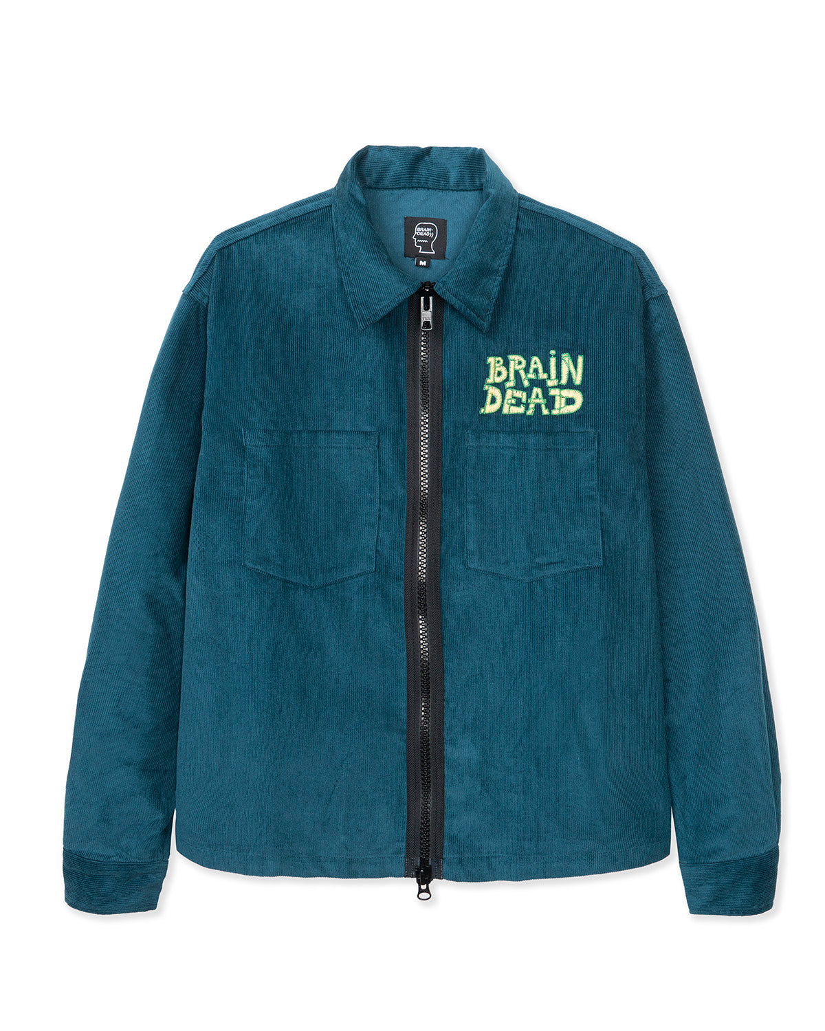 Mushroom Embroidered Full-Zip Corduroy Shirt Jacket - Rain