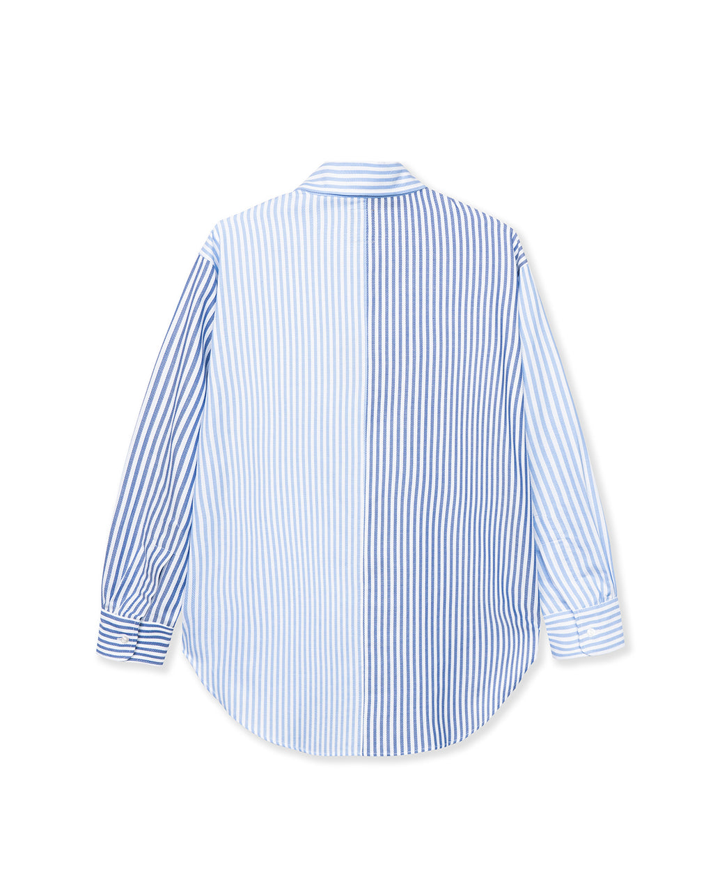 Sunflower Paneled Oxford Button Up Shirting - Blue / white 3