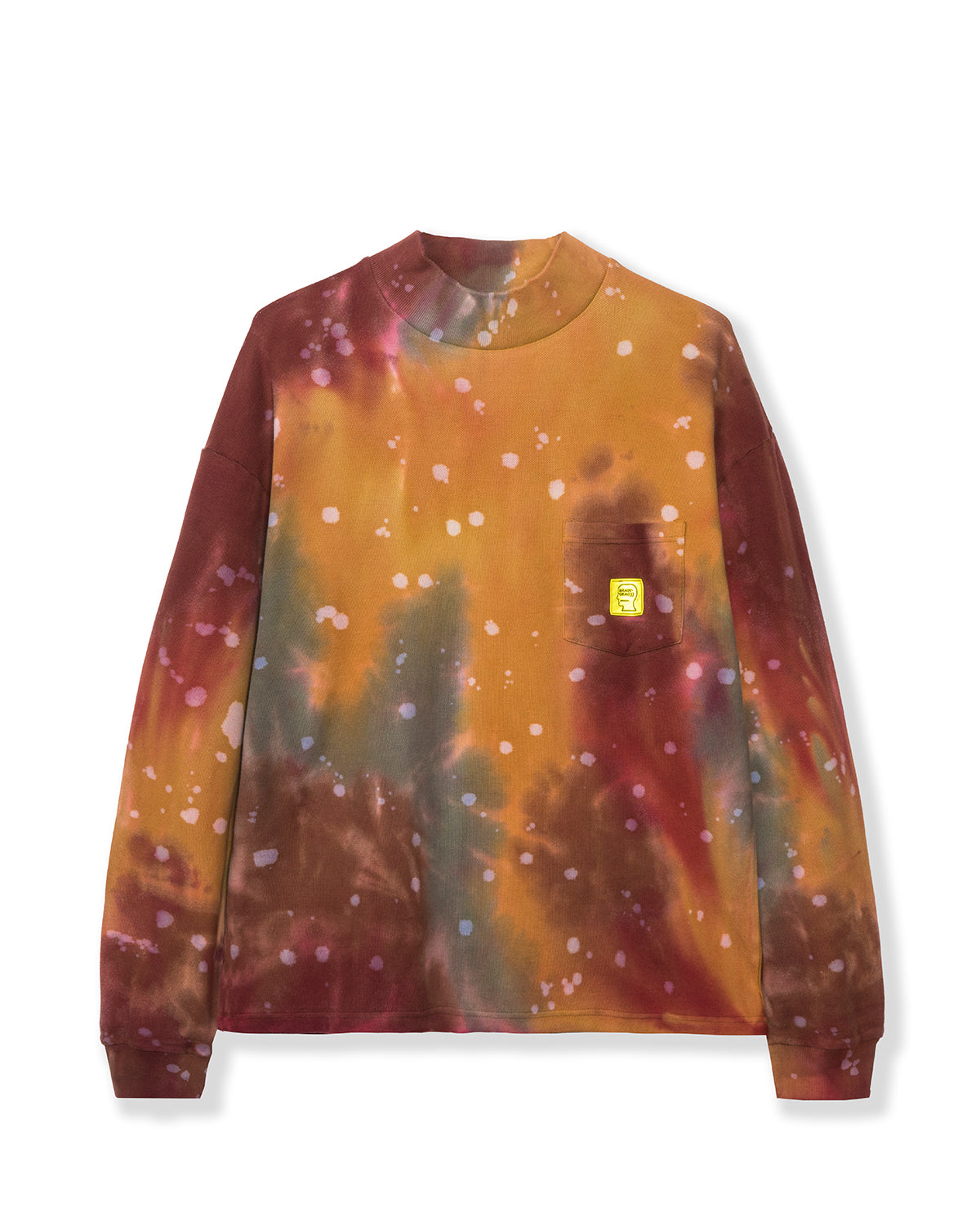 Dyed Pique Mock Neck Long Sleeve - Red/Multi 1
