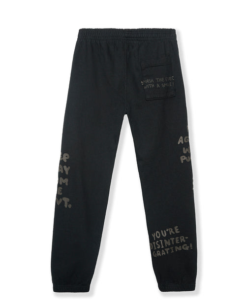 Tonal Type Print Sweatpants - Black 2