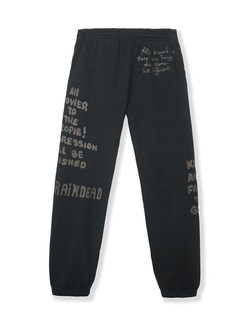 Tonal Type Print Sweatpants - Black