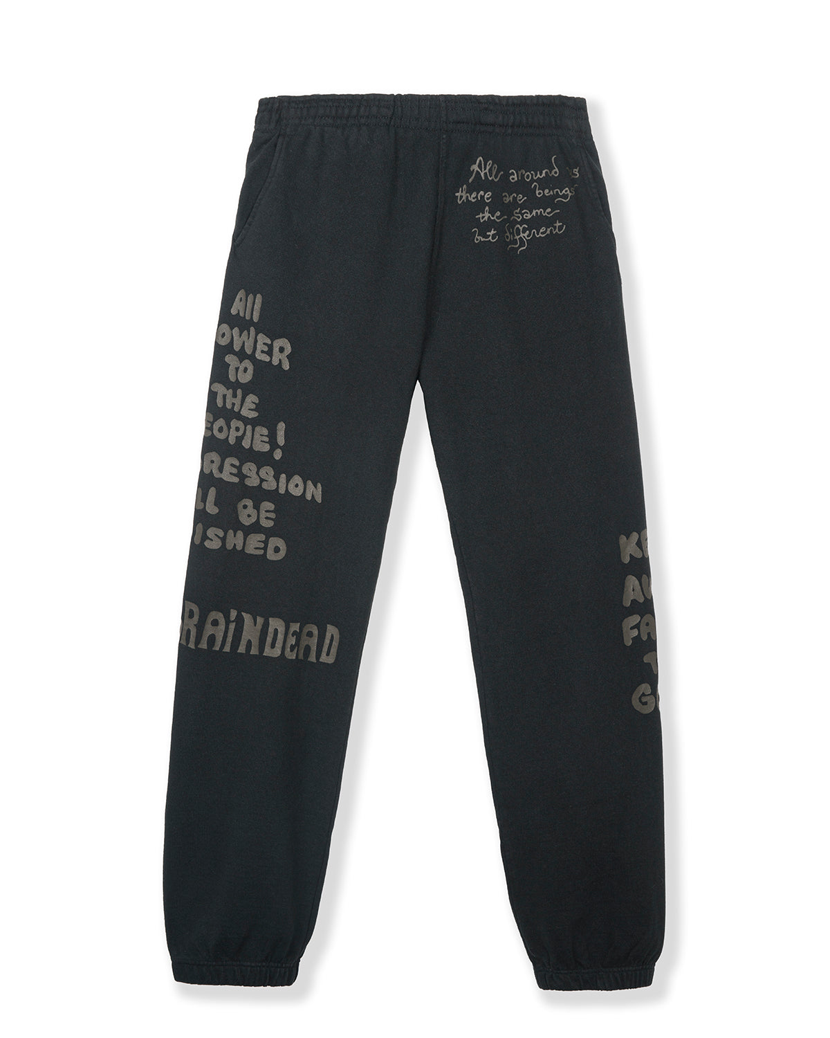 Tonal Type Print Sweatpants - Black 1
