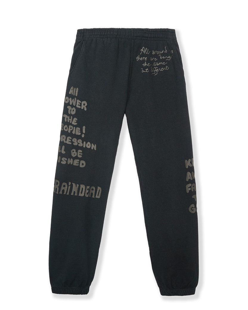Tonal Type Print Sweatpants - Black – Brain Dead