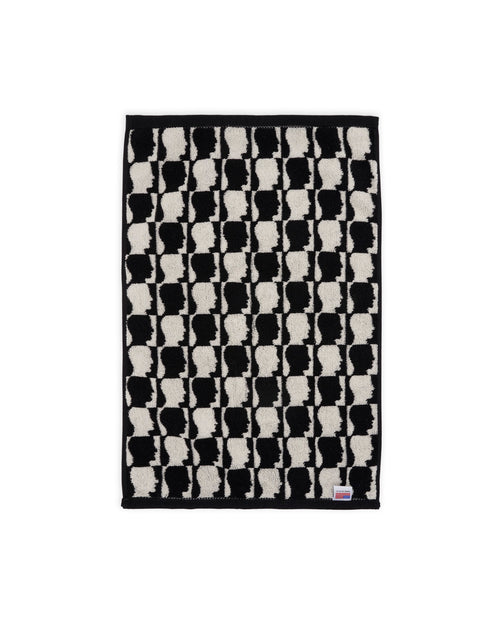 Checkered Logo Head Hand Towel - Black 2