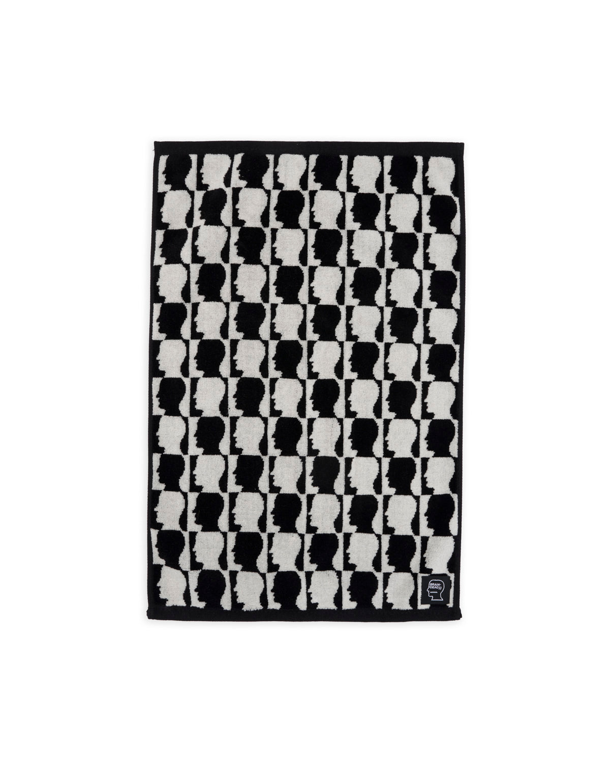 Checkered Logo Head Hand Towel - Black 1