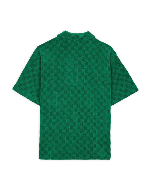 Knit Check Half Zip Shirt - Green 2