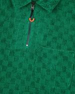 Chenille Check Half Zip Shirt - Green 3