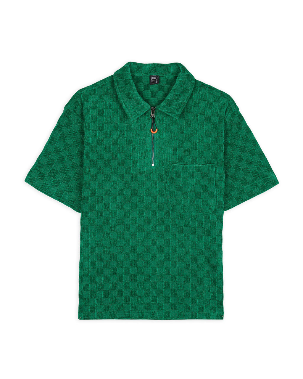 Knit Check Half Zip Shirt - Green
