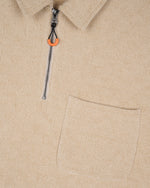 Chenille Check Half Zip Shirt - Sand 3