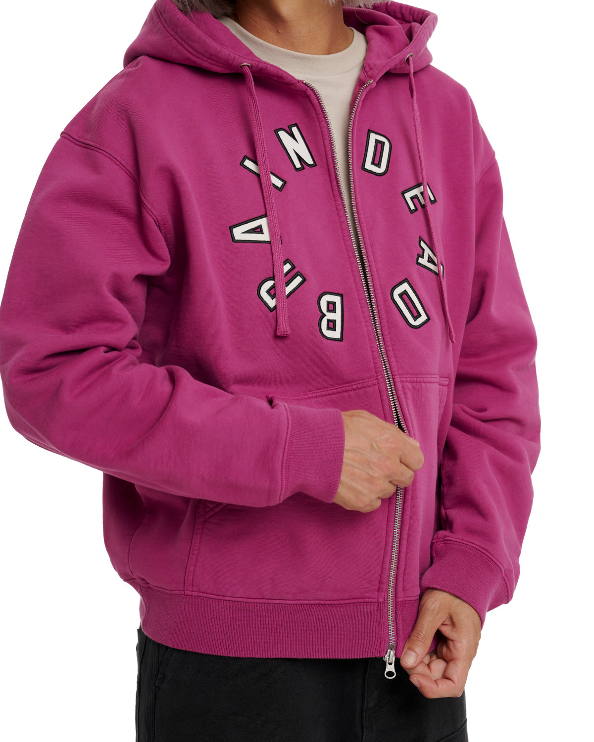 Collegiate Zip Up Hoodie - Fucshia