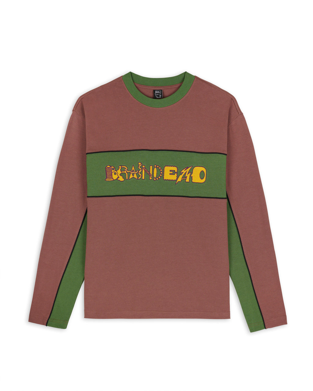 Connections Long Sleeve Football Shirt - Brown Multi 1