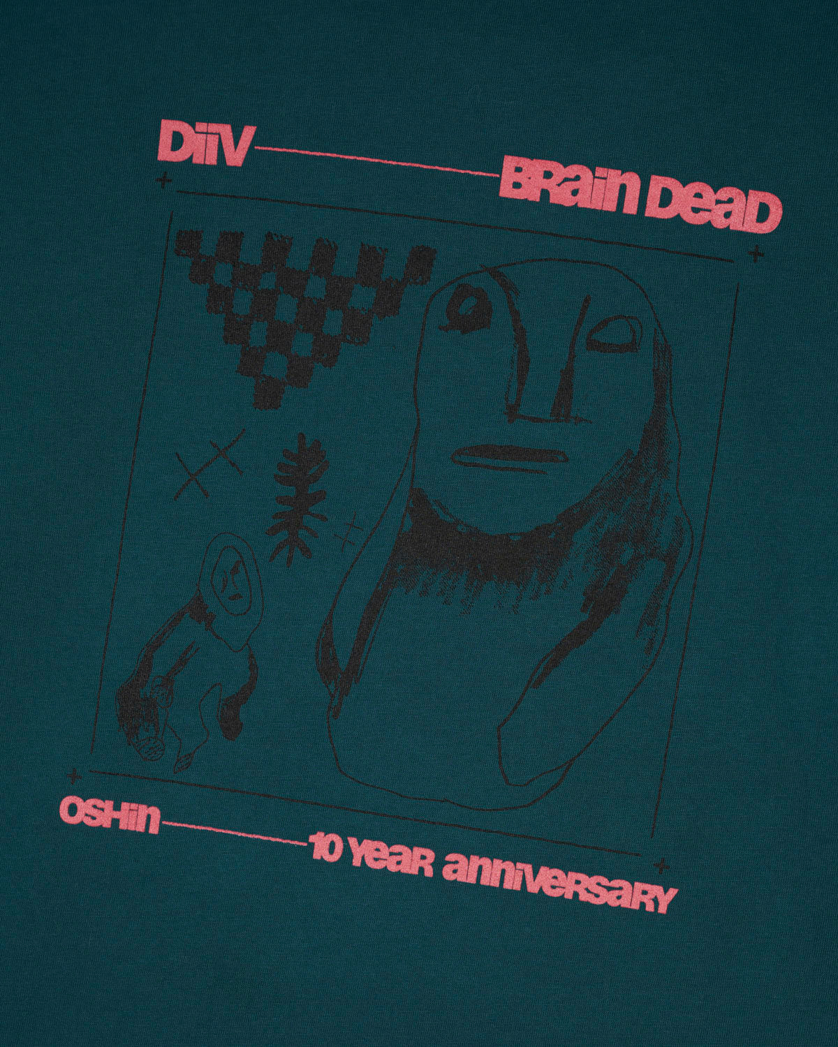 Brain Dead x DIIV "The Oshin" Ten Year Anniversary T-Shirt - Teal 3