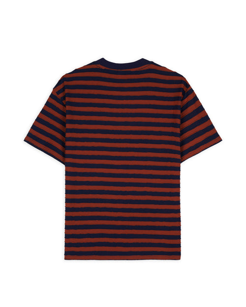 Denny Blaine Striped T-Shirt - Navy/Light Brown 2