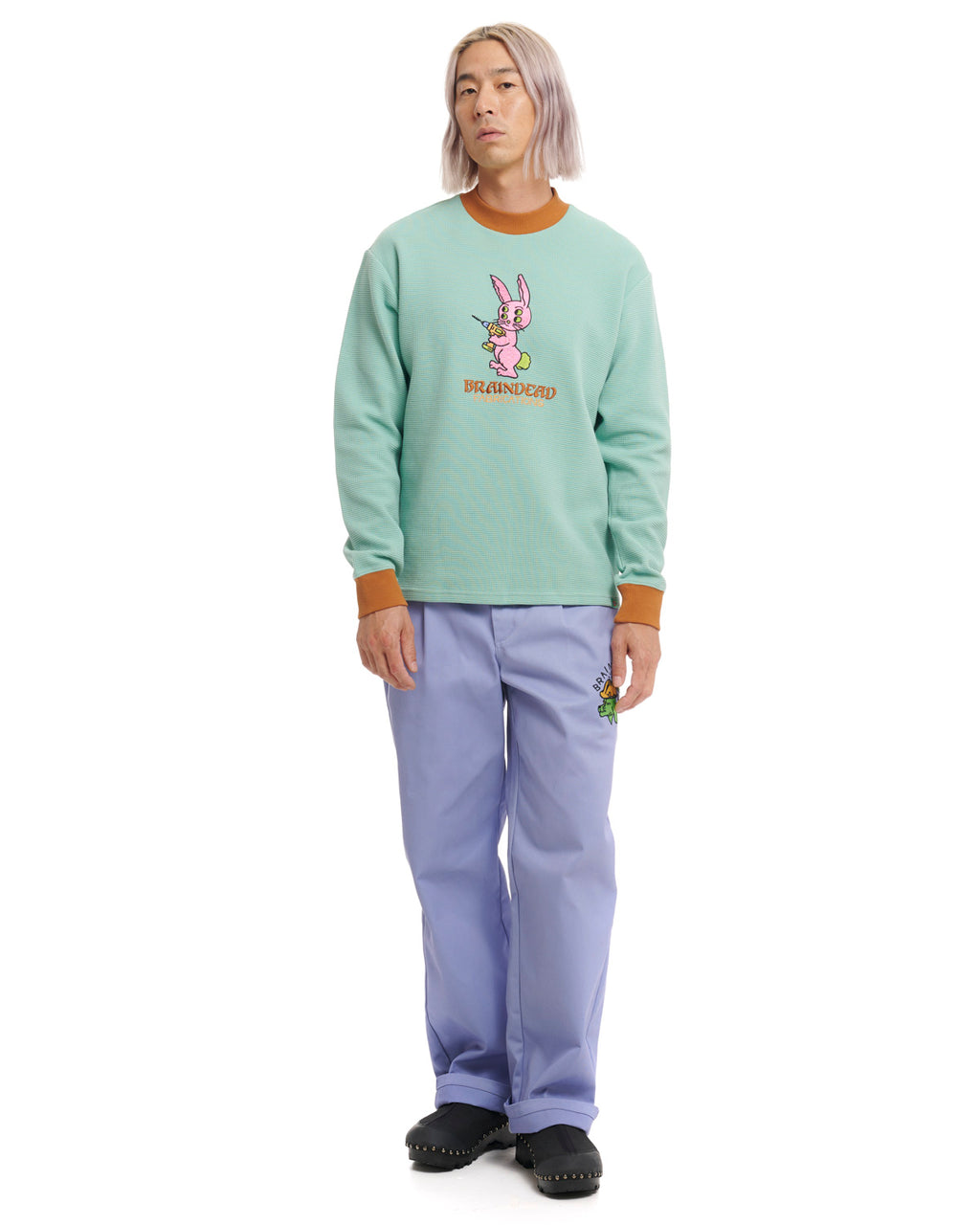 Dickies Bunny Drill Embroidered Waffle Mockneck Long Sleeve - Crème De Menthe 4