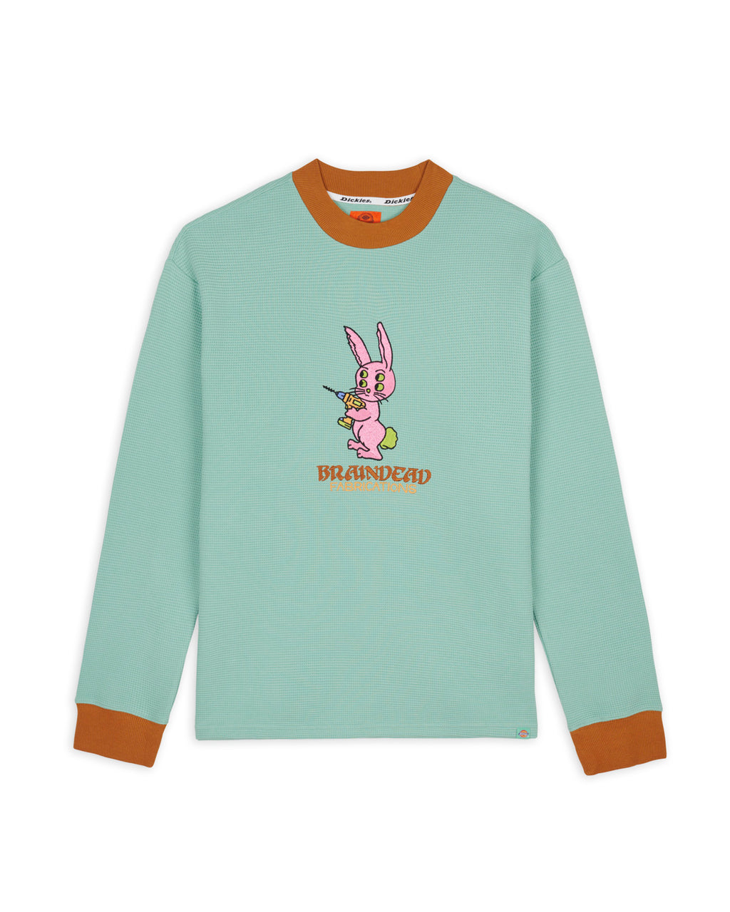 Dickies Bunny Drill Embroidered Waffle Mockneck Long Sleeve - Crème De Menthe