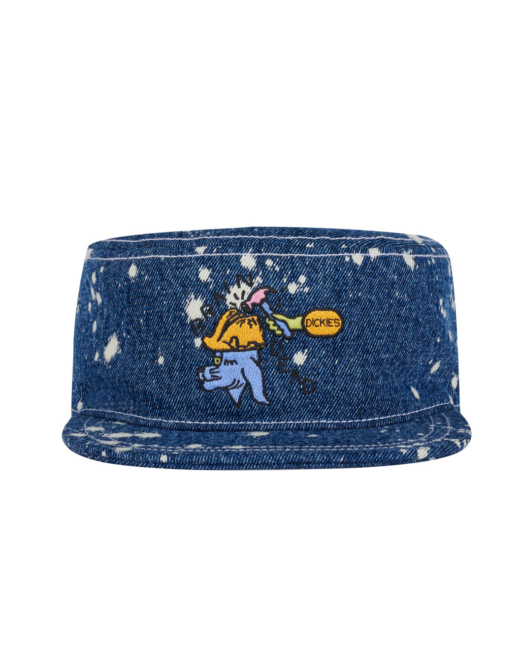 Dickies Embroidered Painters Cap - Bleach Dyed Denim 1