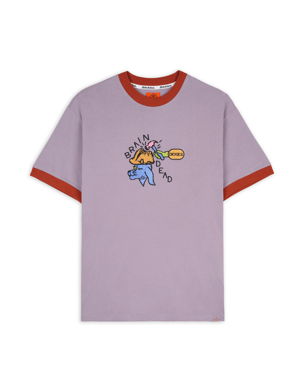 Dickies Hard Hat Embroidered Ringer T-Shirt - Purple Ash