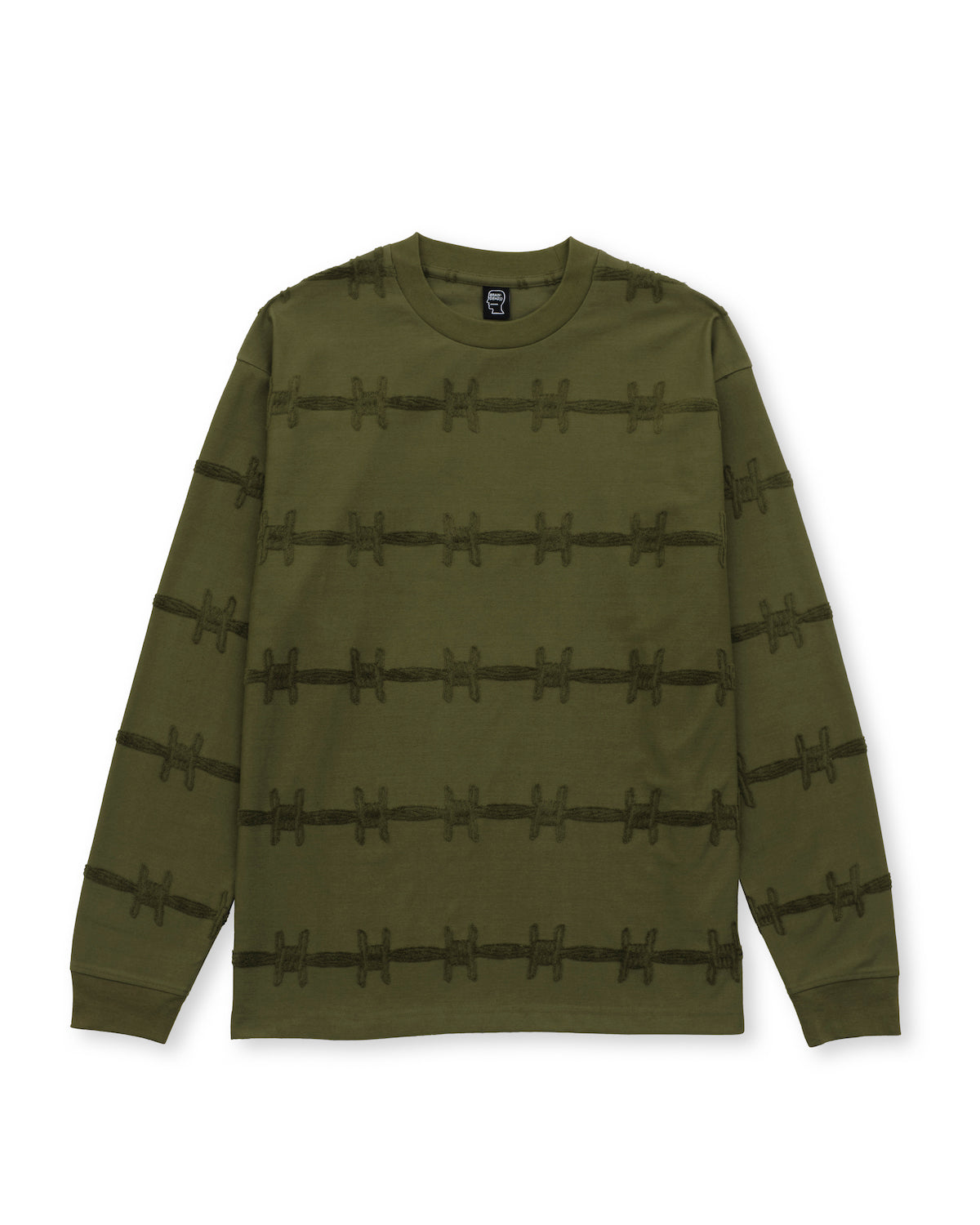 Barbed Wire Burnout Long Sleeve - Olive 1