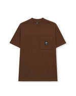 Mini Waffle Mock Neck T-Shirt - Brown 1